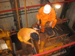 Clean lubricated oil filter of feed water pump