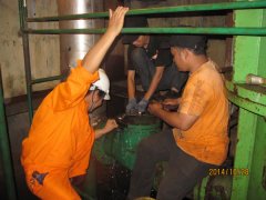 Condenser water pump outlet check door maintenance